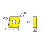 الماس تراشکاری ZCC مدل CNMG120404-EF YBG202 - تصویر 5