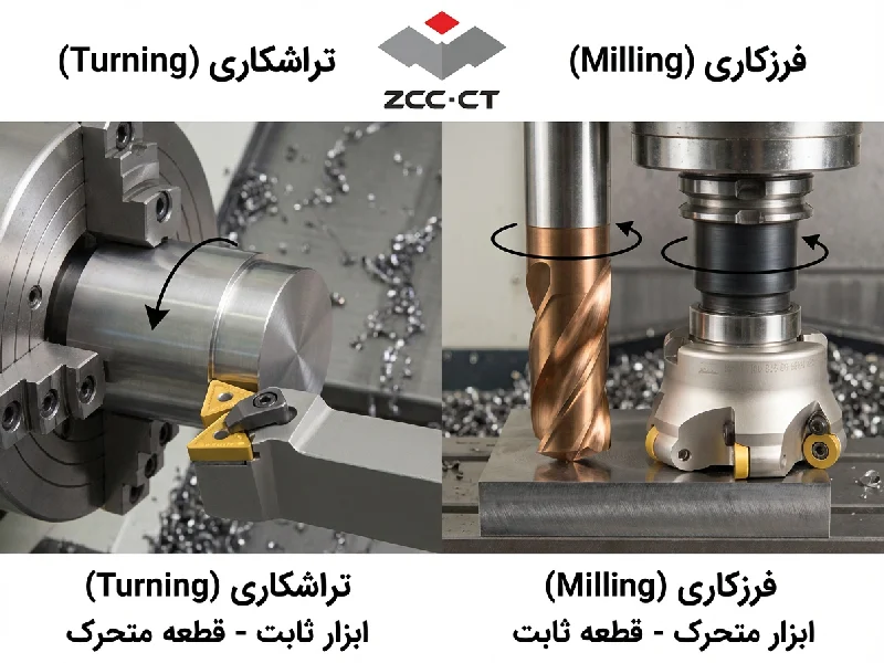 فرق تراشکاری و فرزکاری